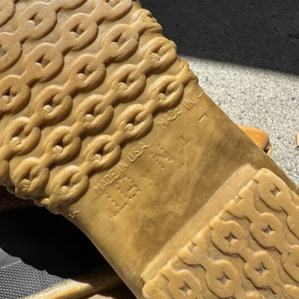 Vintage 80s LL Bean Maine Duck Boots Tan Size US 10 M Rain Hunting
